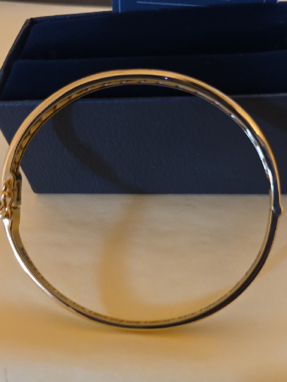 Danbury Mint Gold-Tone Crystal Chevron Bangle Bracelet - Gold - Picture 2 of 6